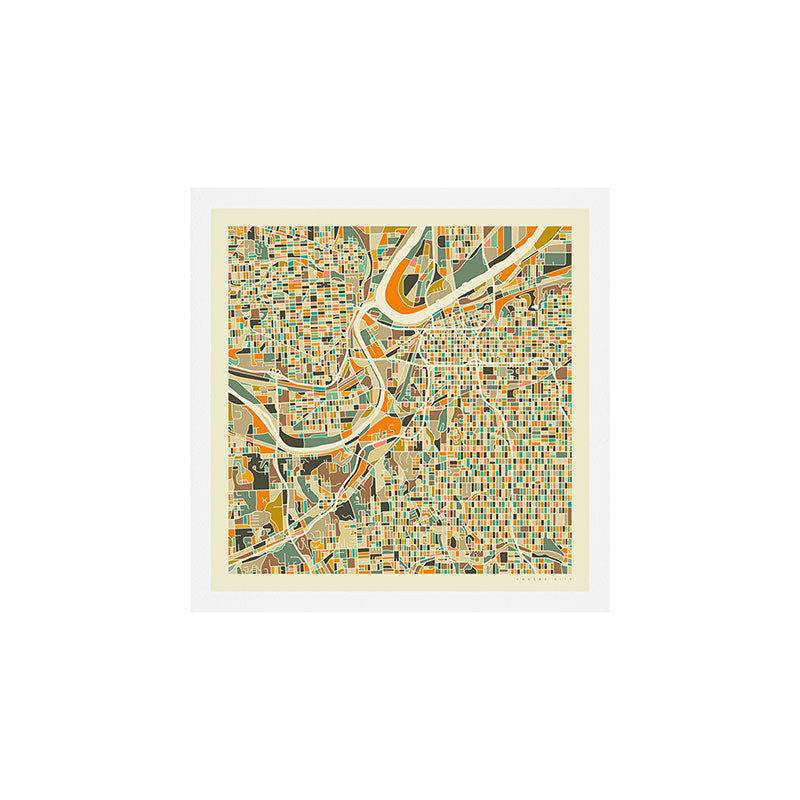 KANSAS CITY Map Art Print Gallery Image 1