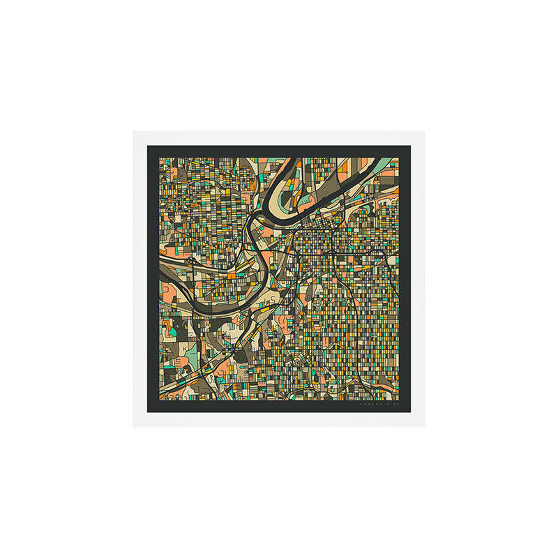 KANSAS CITY MAP Art Print Gallery Image 1