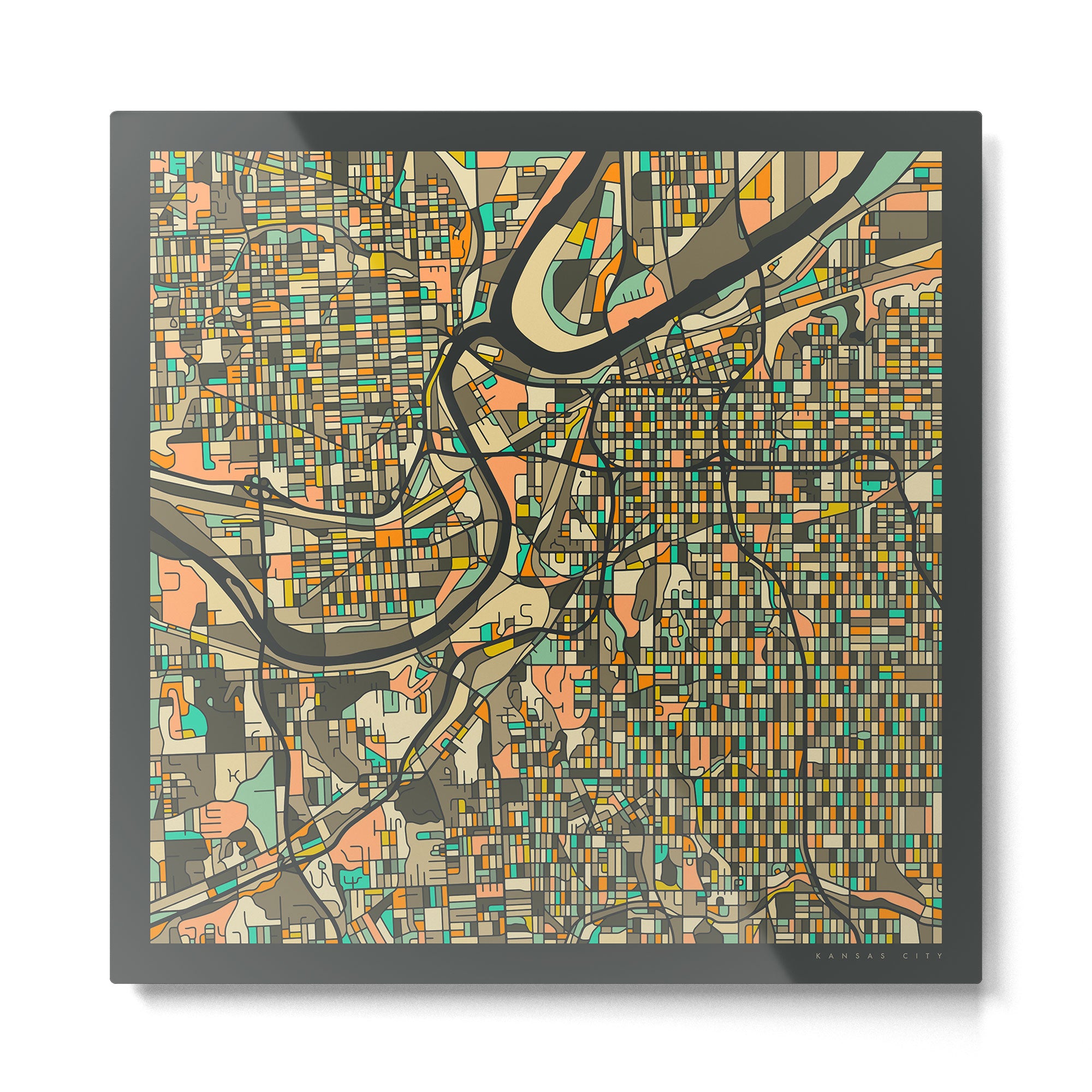 KANSAS CITY MAP Metal Print Gallery Image 2