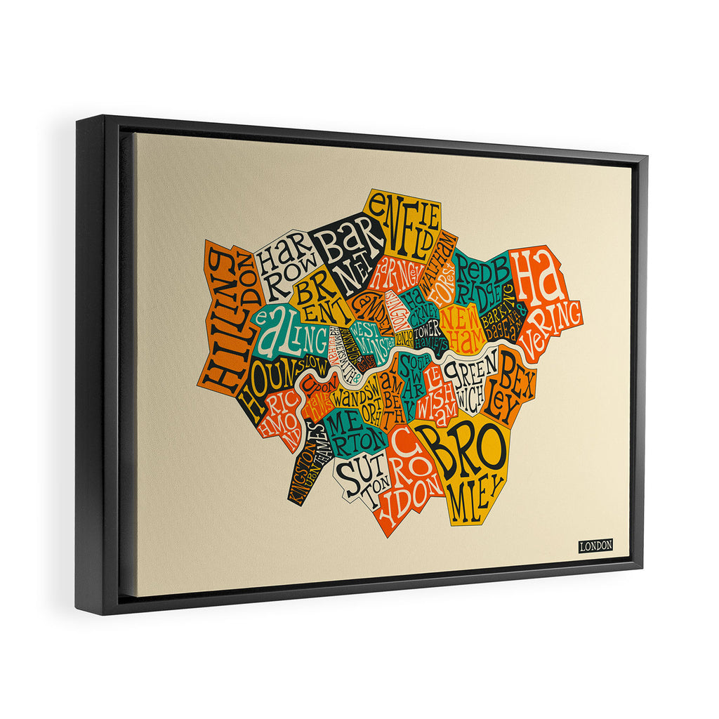 LONDON BOROUGHS Framed Canvas Print Gallery Image 2