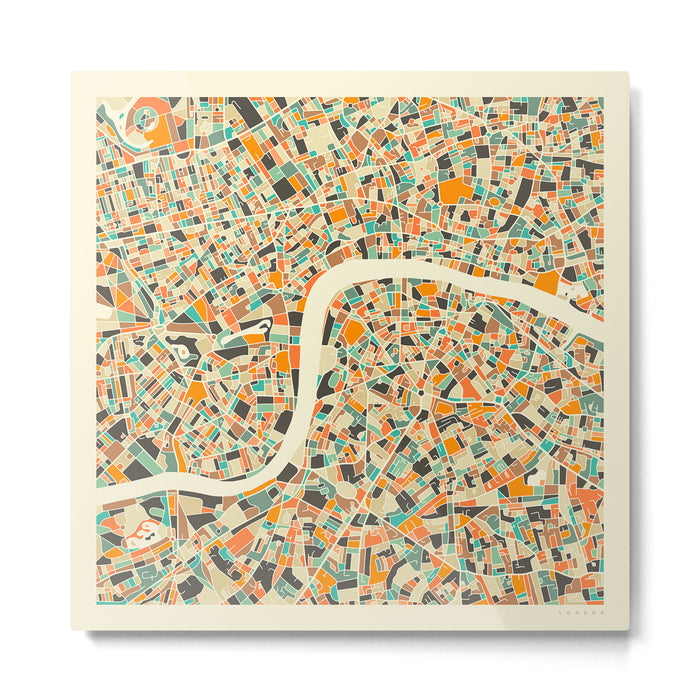 LONDON MAP Metal Print Gallery Image 1