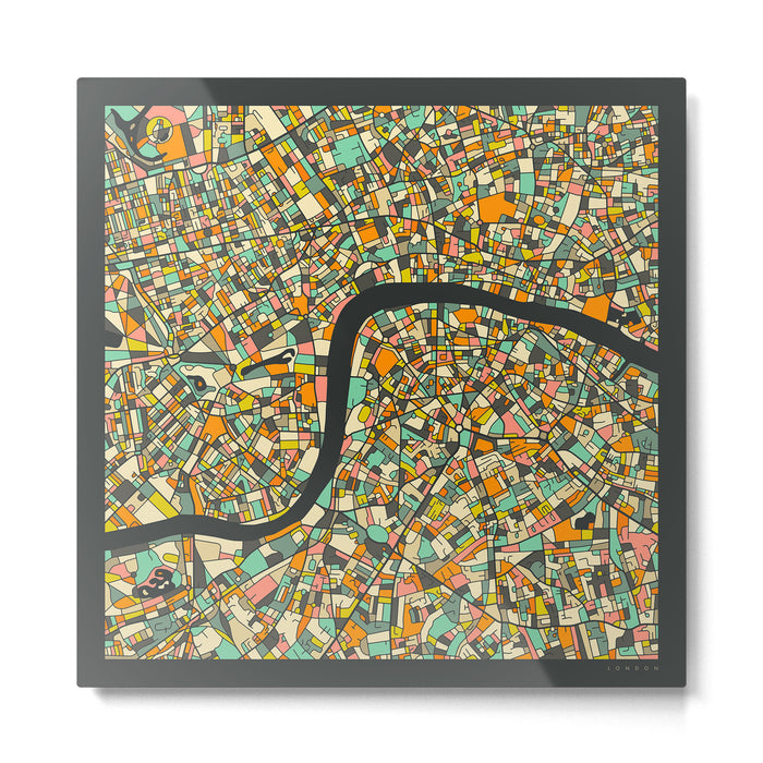 LONDON MAP Metal Print Gallery Image 1