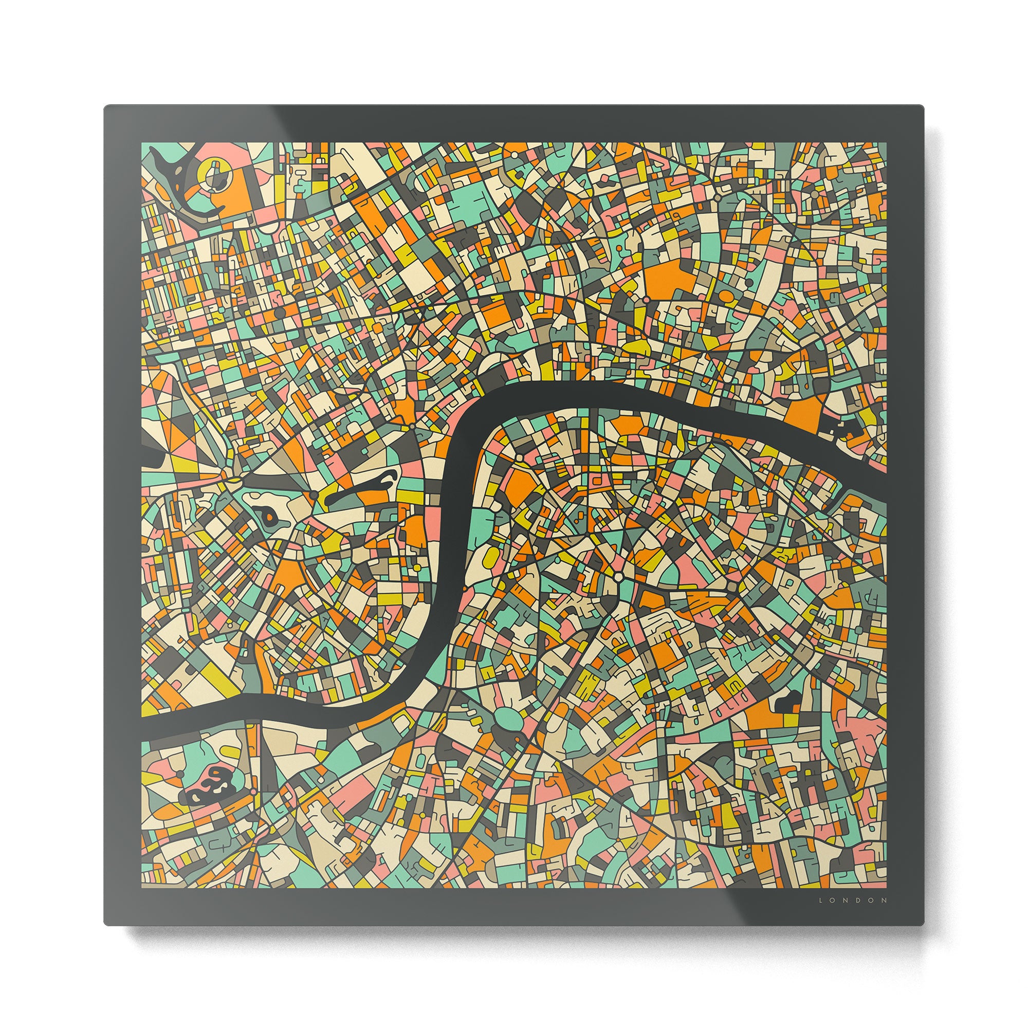 LONDON MAP Metal Print Gallery Image 2
