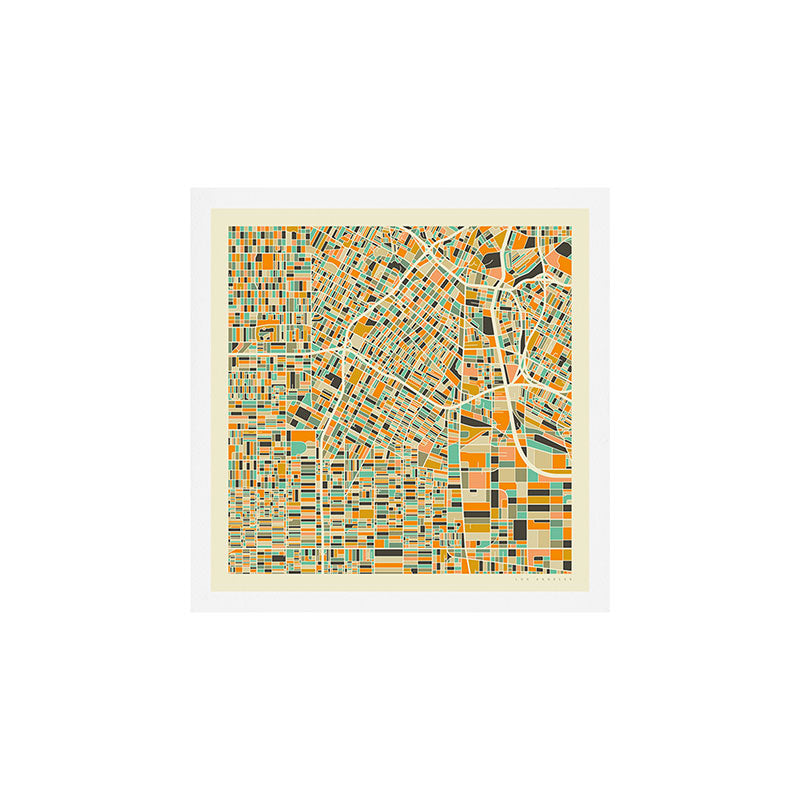 Los Angeles Map Art Print Gallery Image 1