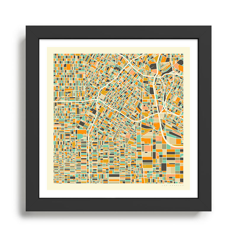 Los Angeles Map Framed Art Print Gallery Image 1