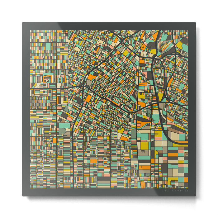 LOS ANGELES MAP Metal Print Gallery Image 1