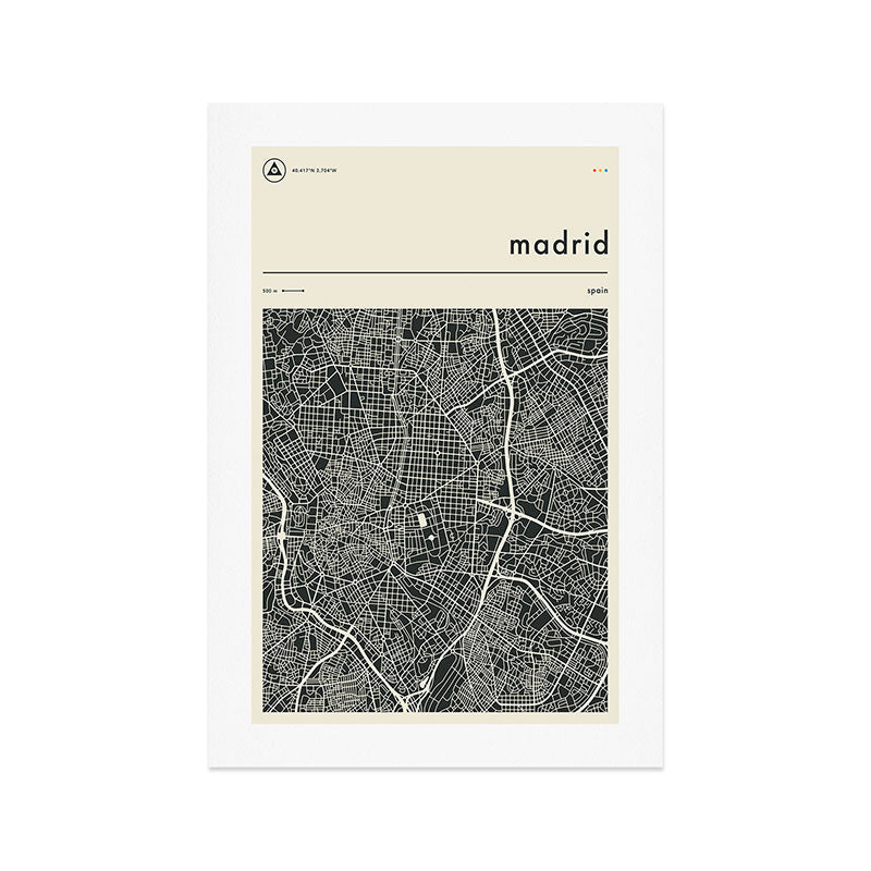 Madrid Map Art Print Gallery Image 1