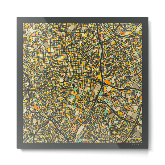 MADRID MAP Metal Print Gallery Image 1
