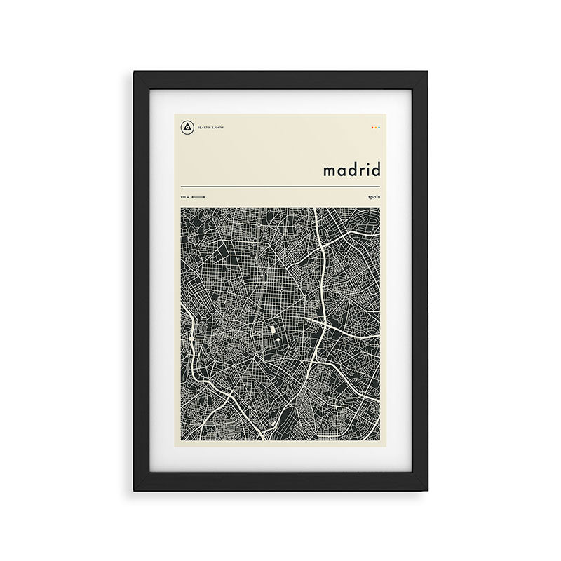 Madrid Map Framed Art Print Gallery Image 2