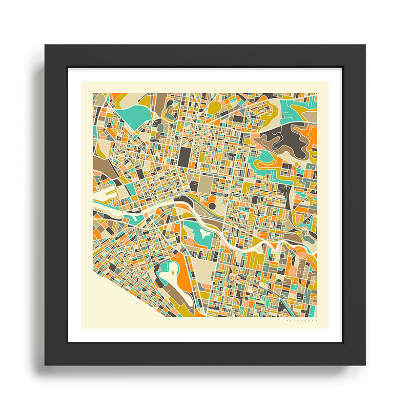 Melbourne Map Framed Art Print Gallery Image 1
