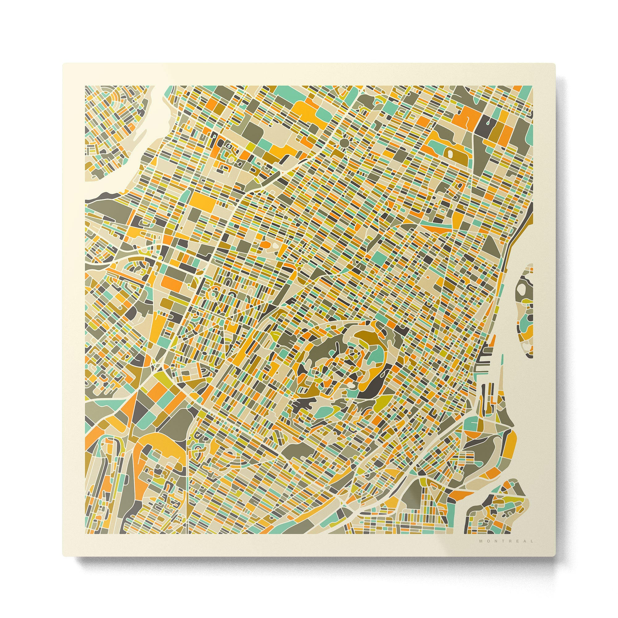 Montreal Map Metal Print Gallery Image 2