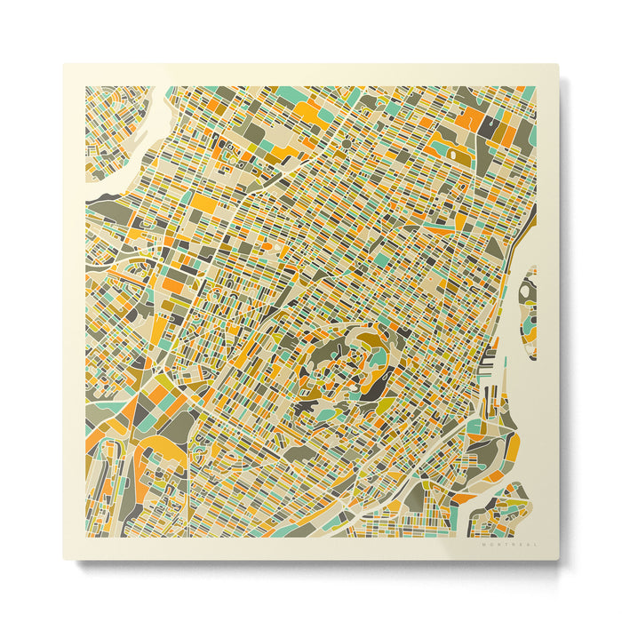 Montreal Map Metal Print Gallery Image 1