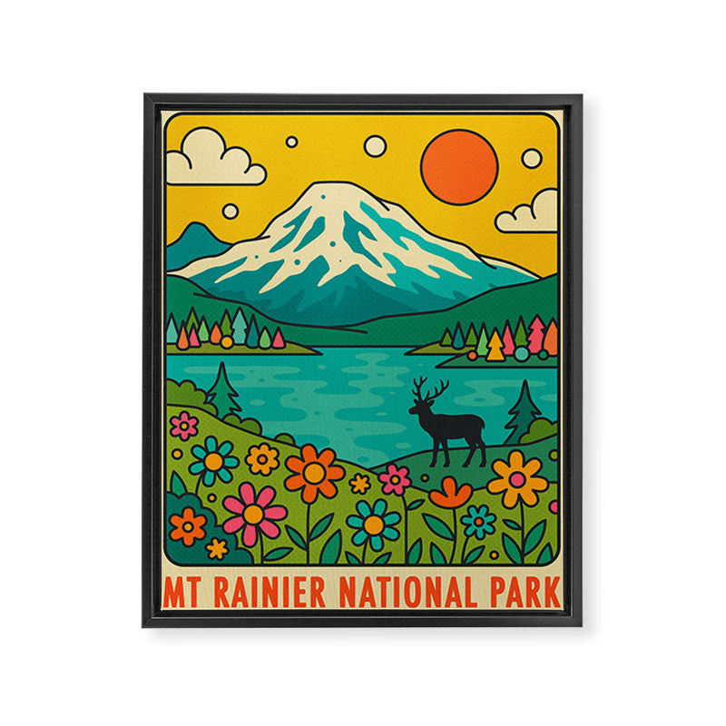 Mt Rainier National Park Framed Canvas Print Gallery Image 6