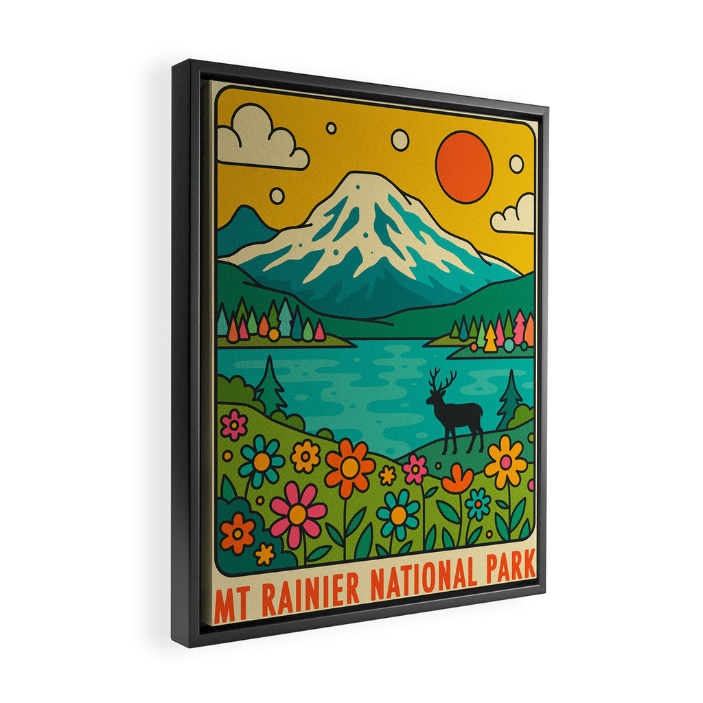 Mt Rainier National Park Framed Canvas Print Gallery Image 2