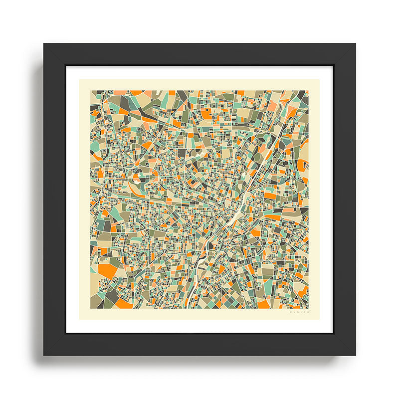 Munich Map Framed Art Print Gallery Image 1