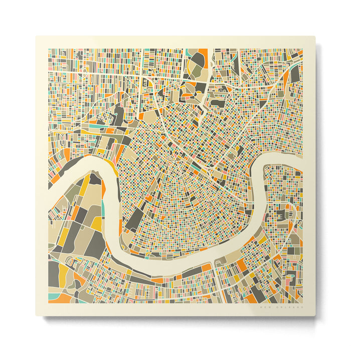 New Orleans Map Metal Print Gallery Image 1