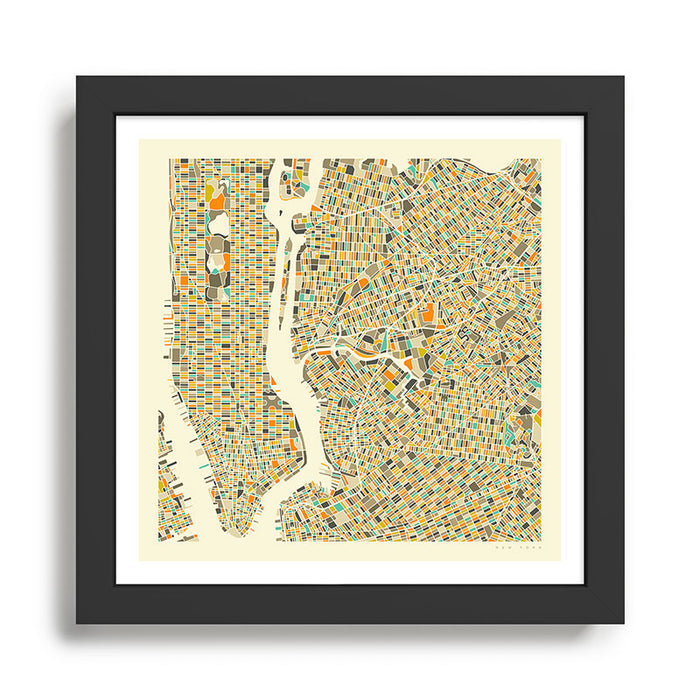 New York Map Framed Art Print Gallery Image 1
