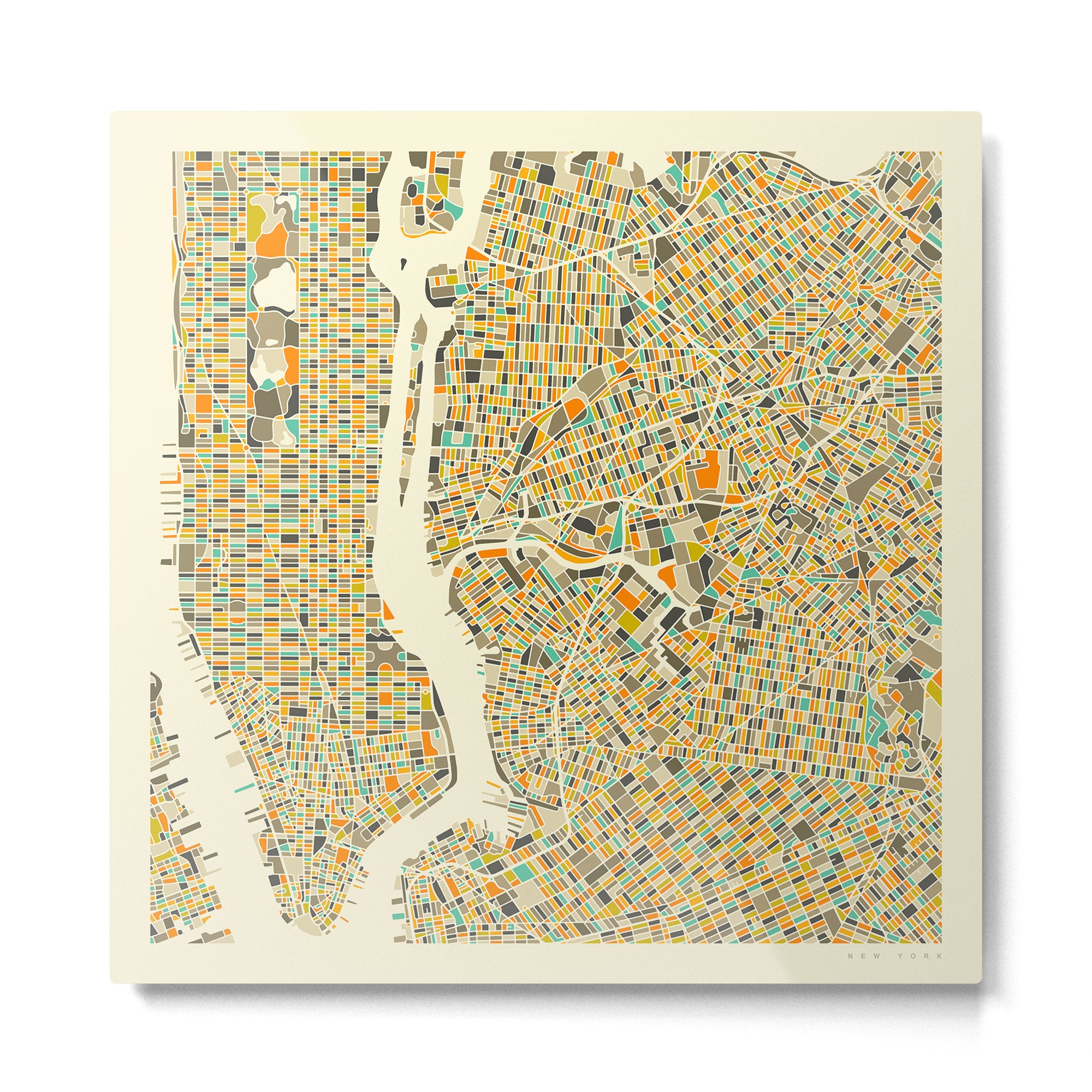 New York Map Metal Print Gallery Image 2