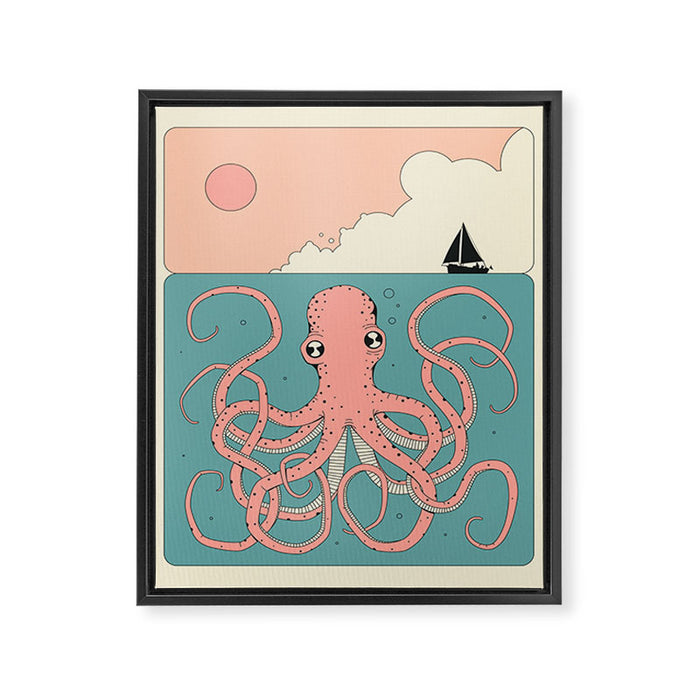 OCTOPUS Framed Canvas Print Gallery Image 1