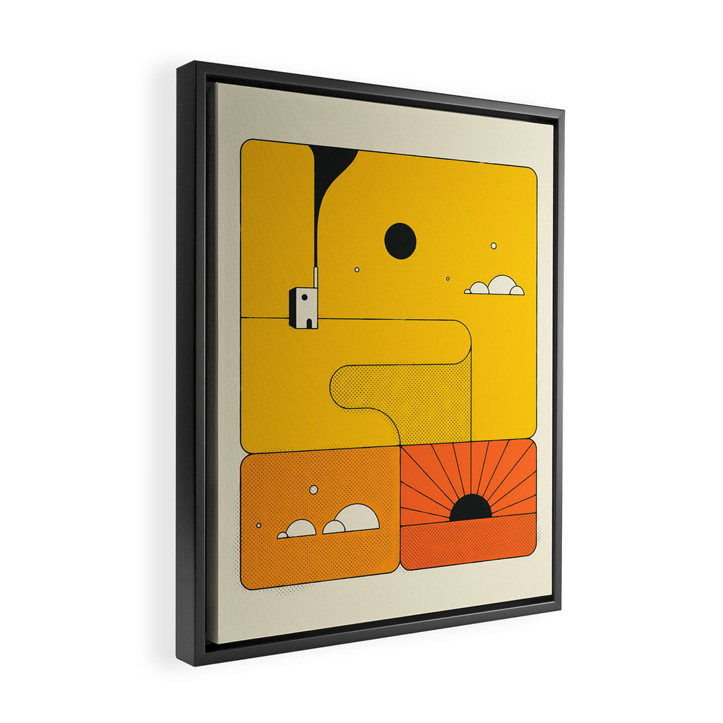 ORANGE SUNSET Framed Canvas Print Gallery Image 2