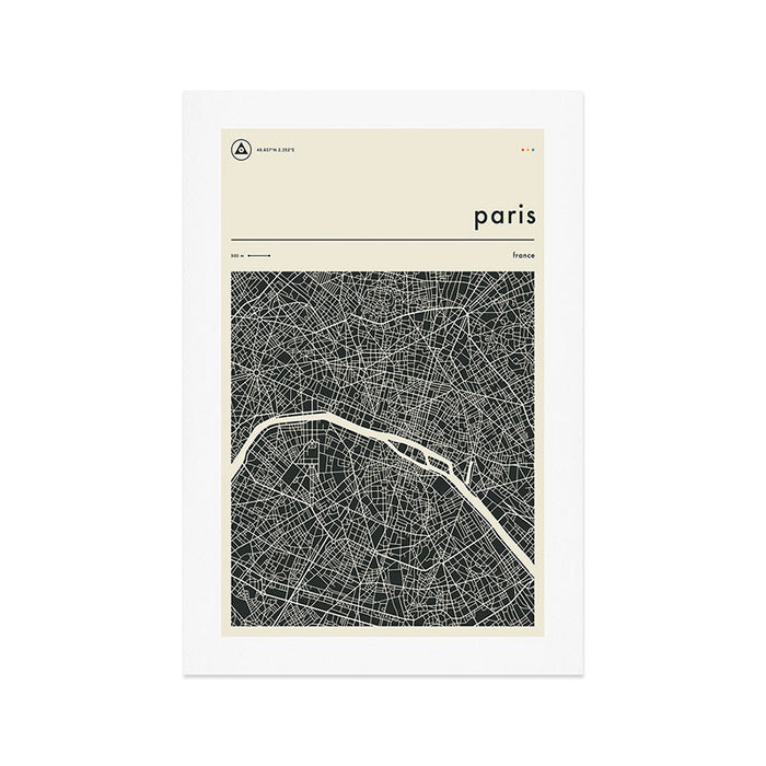 Paris Map Art Print Gallery Image 1