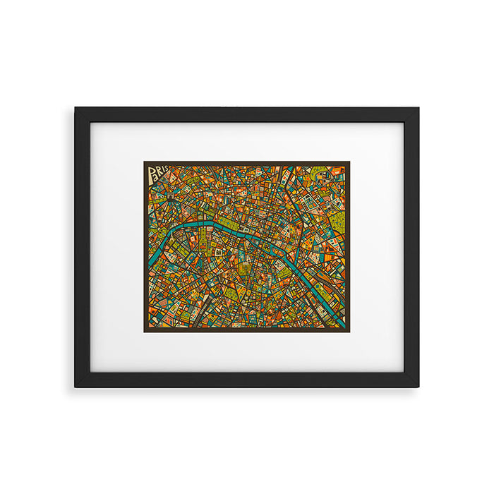 PARIS Map Framed Art Print Gallery Image 1