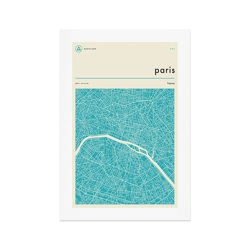 PARIS MAP Art Print Gallery Image 1