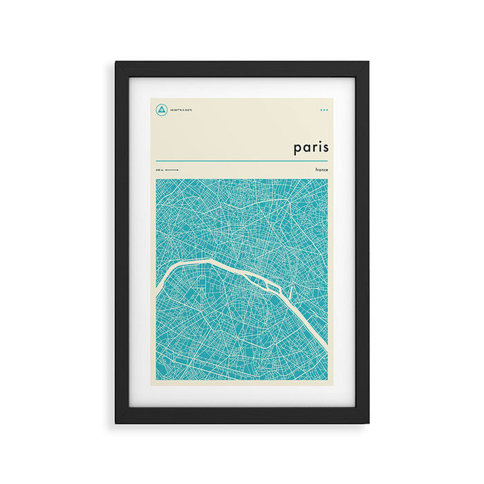 PARIS MAP Framed Art Print Gallery Image 1