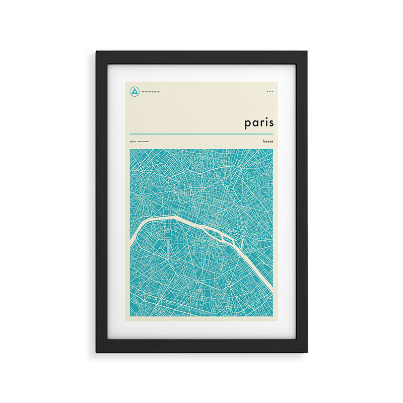 PARIS MAP Framed Art Print Gallery Image 2