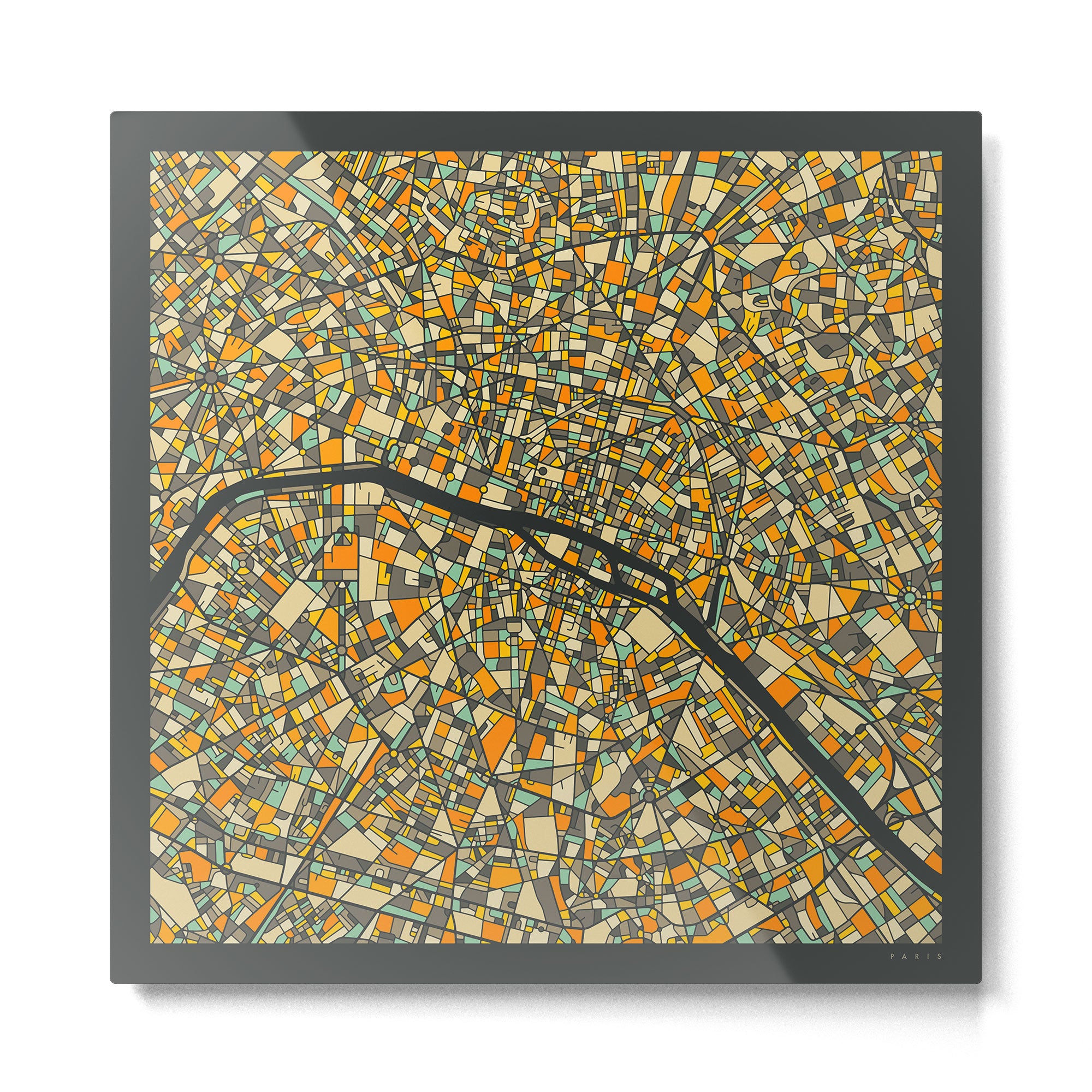PARIS MAP Metal Print Gallery Image 2