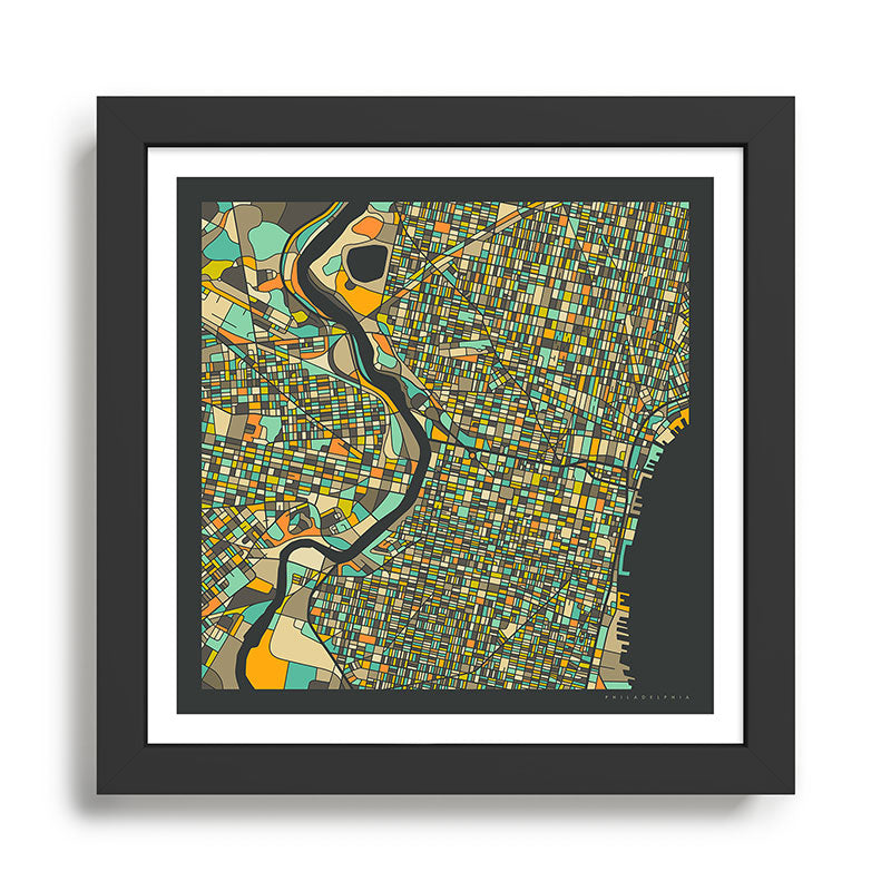 PHILADELPHIA MAP Framed Art Print Gallery Image 1