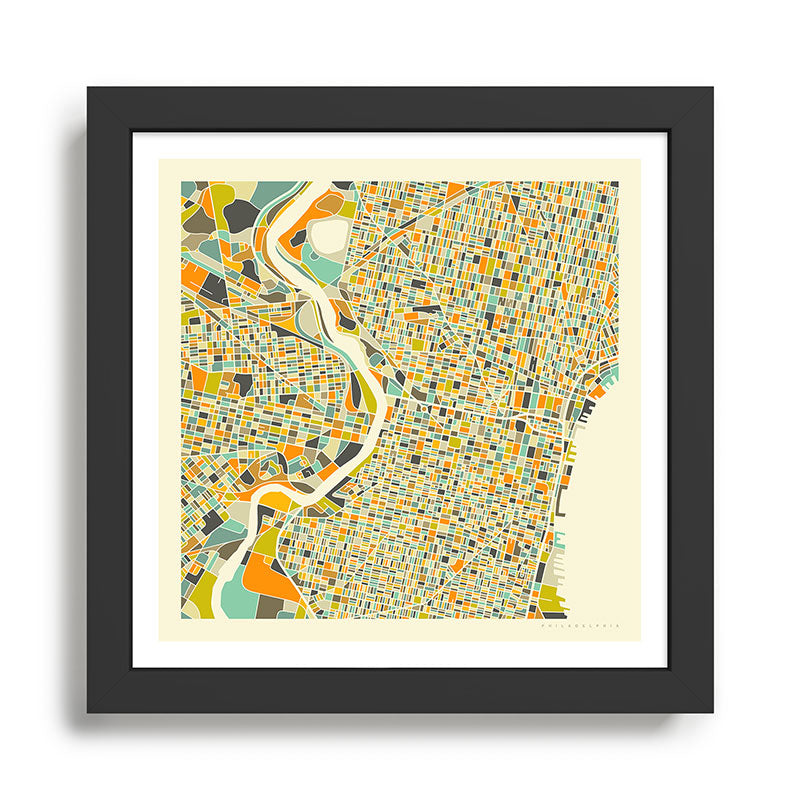 Philadelphia Map Framed Art Print Gallery Image 1