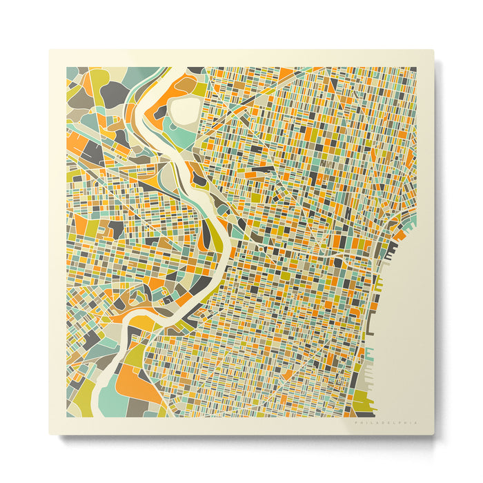 Philadelphia Map Metal Print Gallery Image 1