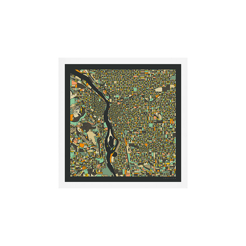 PORTLAND MAP Art Print Gallery Image 1