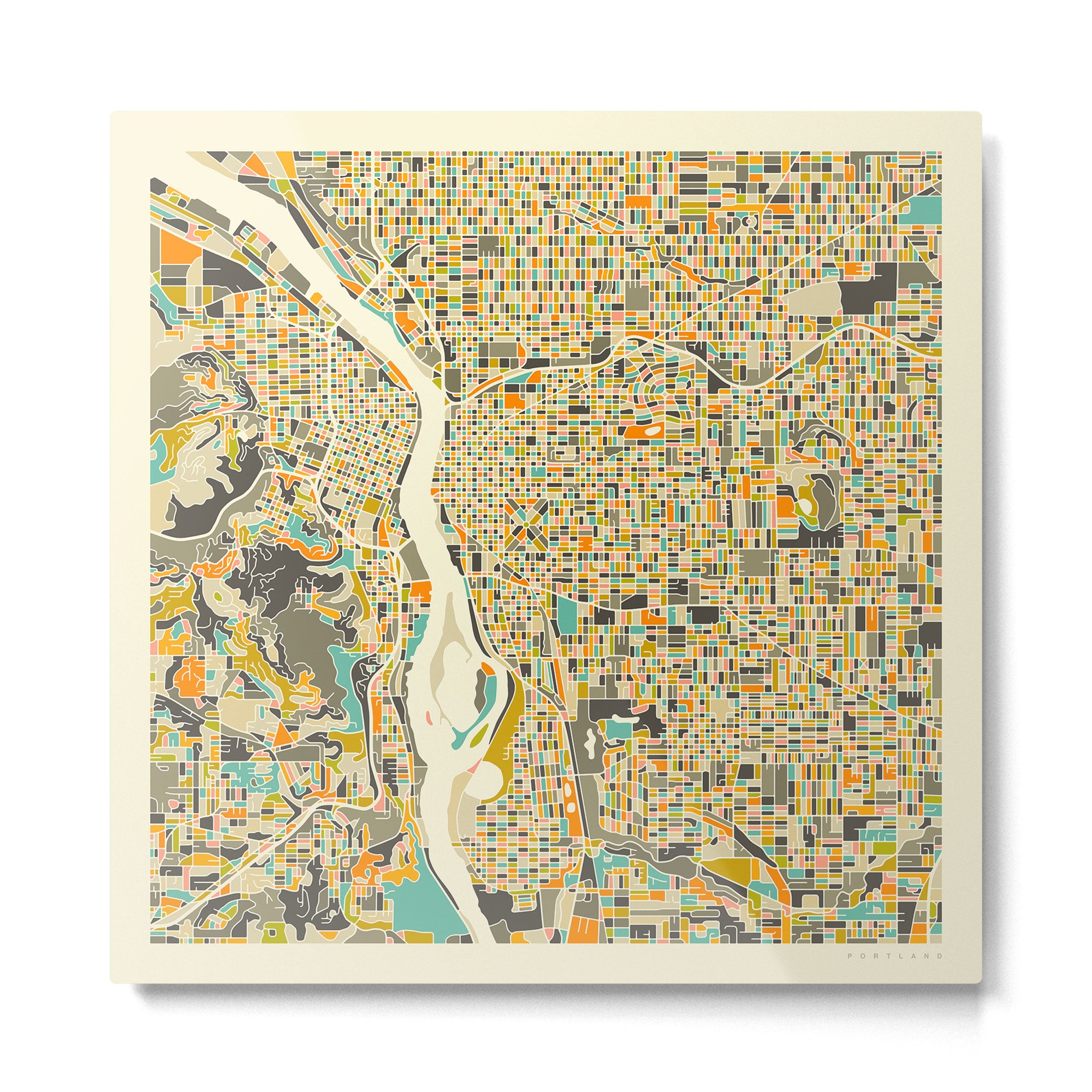 PORTLAND Map Metal Print Gallery Image 2