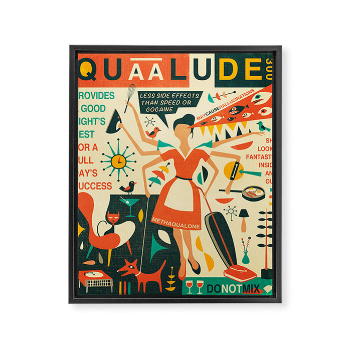 Q IS FOR QUAALUDE Framed Canvas Print Gallery Image 1
