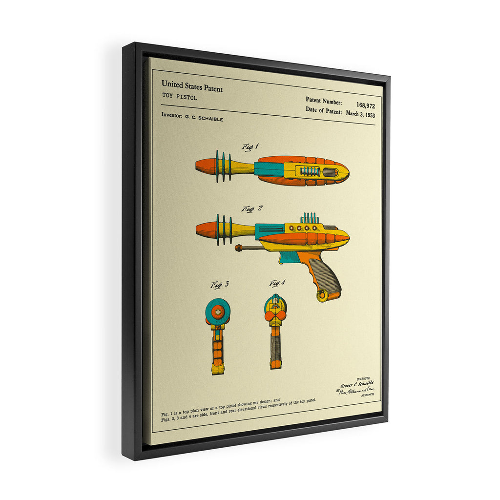 RAY GUN Patent (1953) Reproduction Framed Canvas Print Gallery Image 2