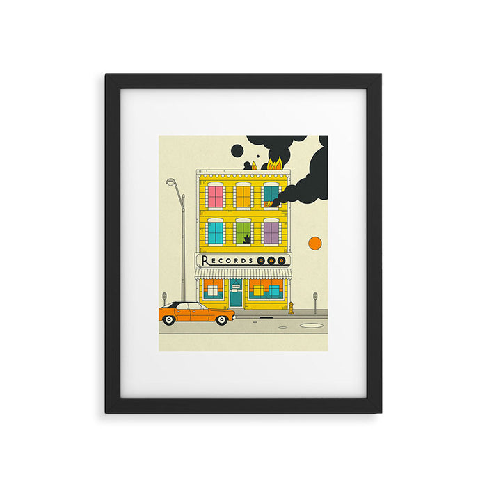 RECORD SHOP Framed Art Print Gallery Image 1
