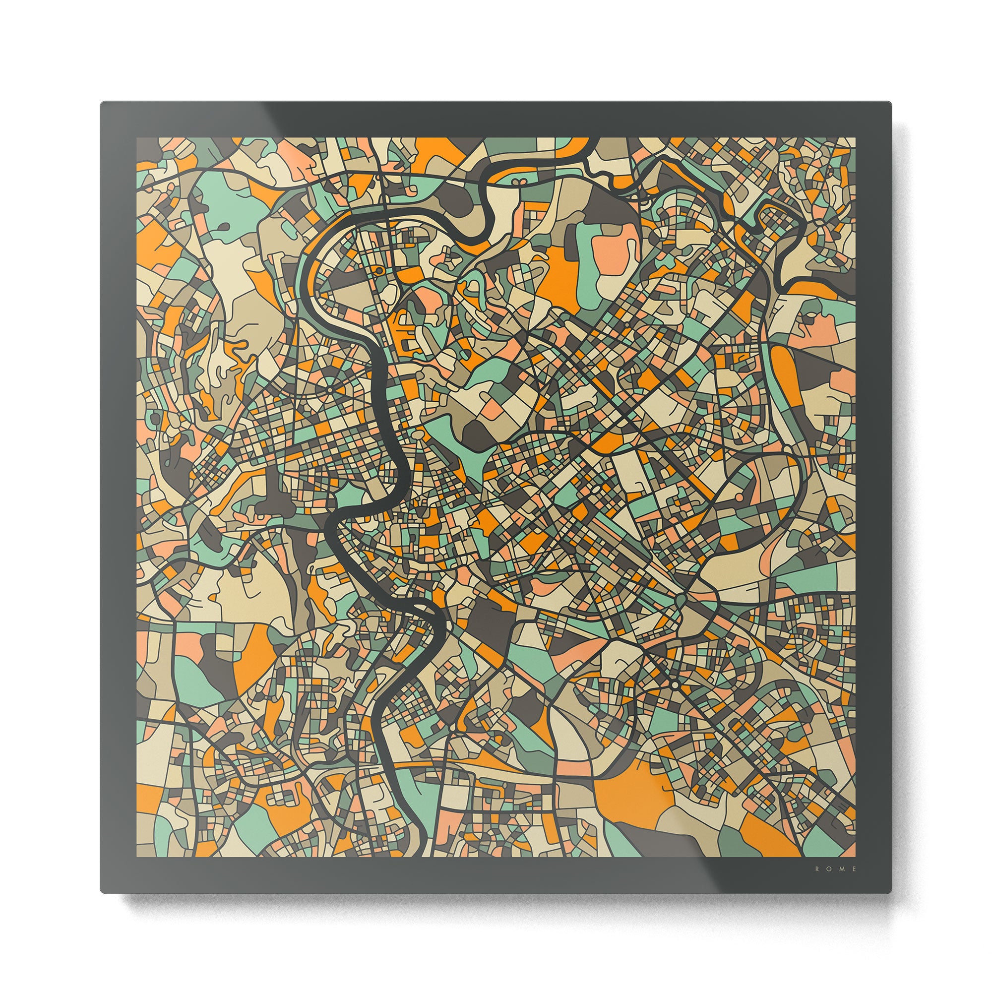 ROME MAP Metal Print Gallery Image 2