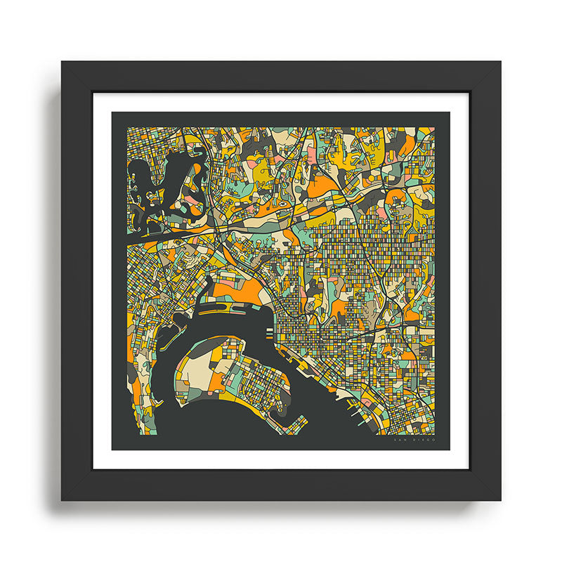 SAN DIEGO MAP Framed Art Print Gallery Image 1