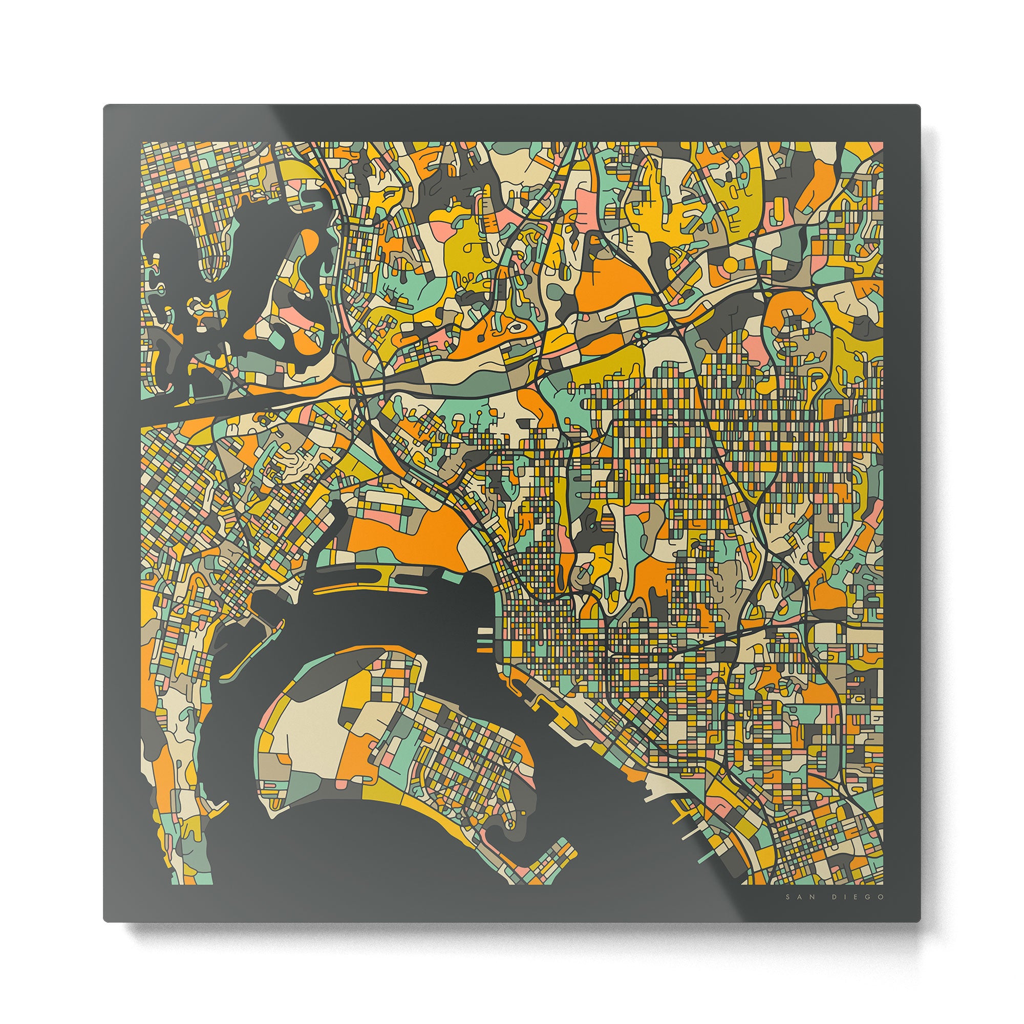 SAN DIEGO MAP Metal Print Gallery Image 2