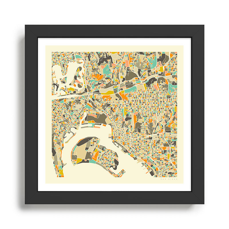 San Diego Map Framed Art Print Gallery Image 1