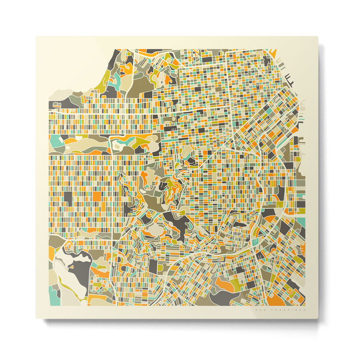 San Francisco Map Metal Print Gallery Image 1