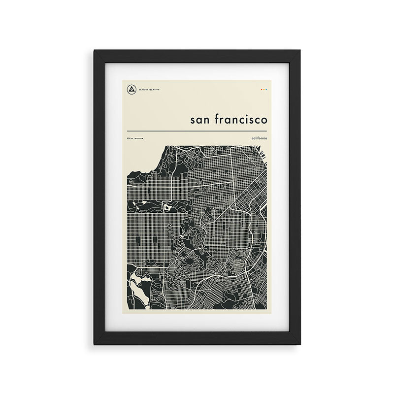 San Francisco Map Framed Art Print Gallery Image 2