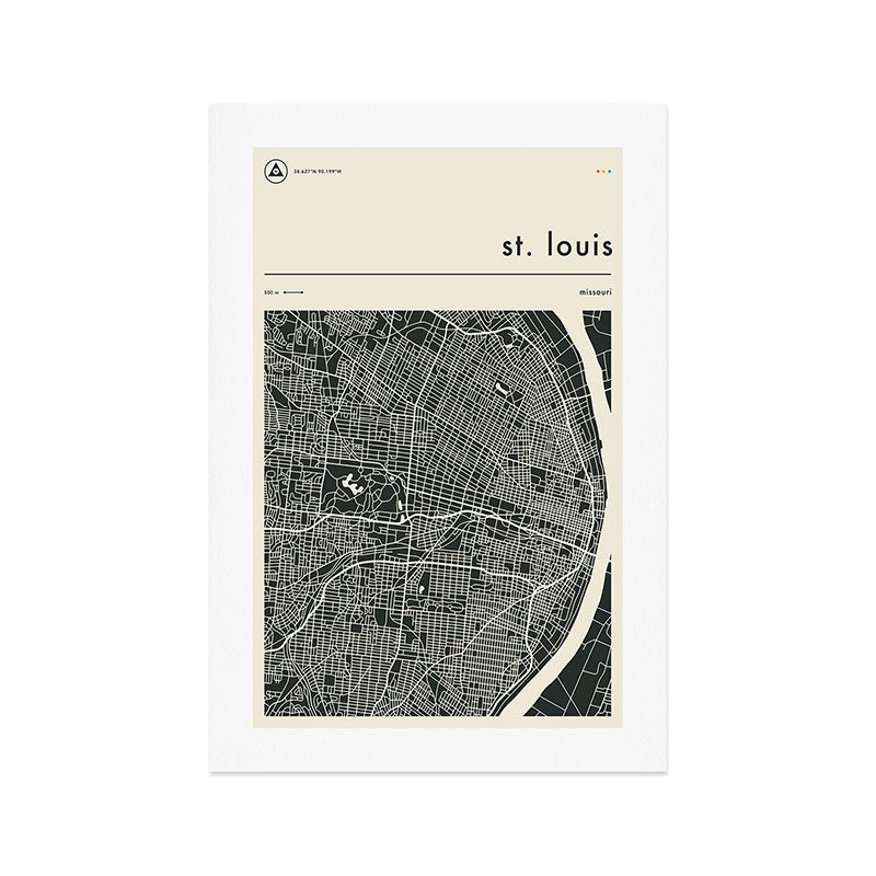 St. Louis Map Art Print Gallery Image 1