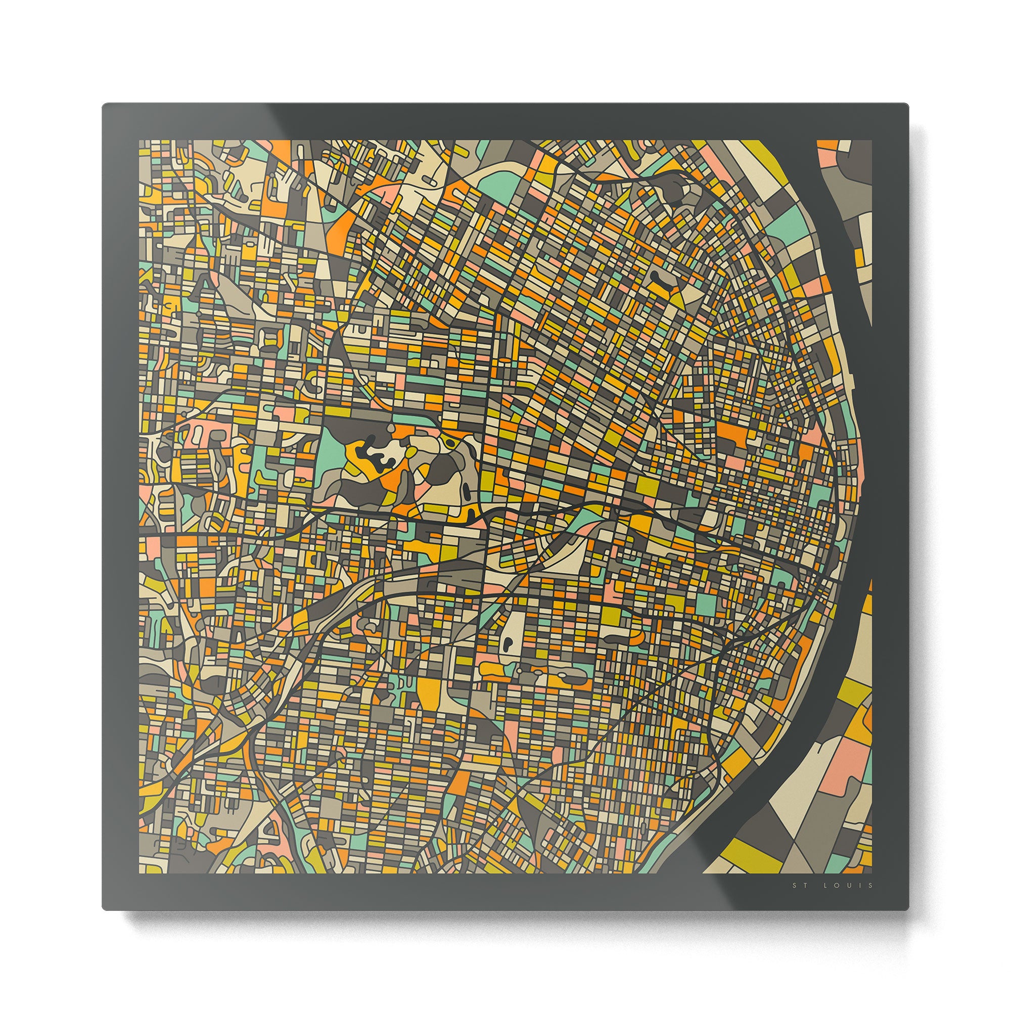 St. Louis Map Metal Print Gallery Image 2