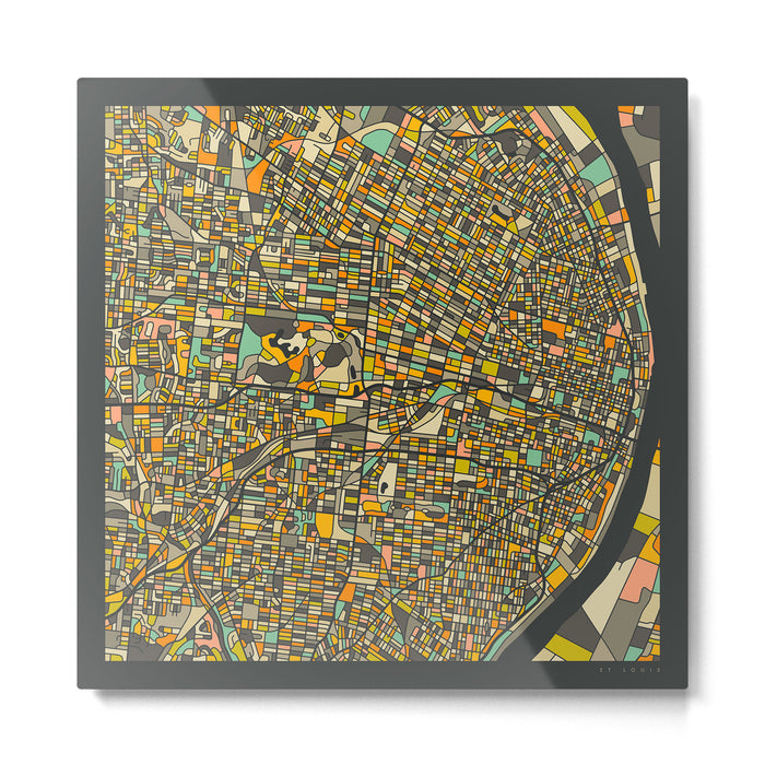 St. Louis Map Metal Print Gallery Image 1