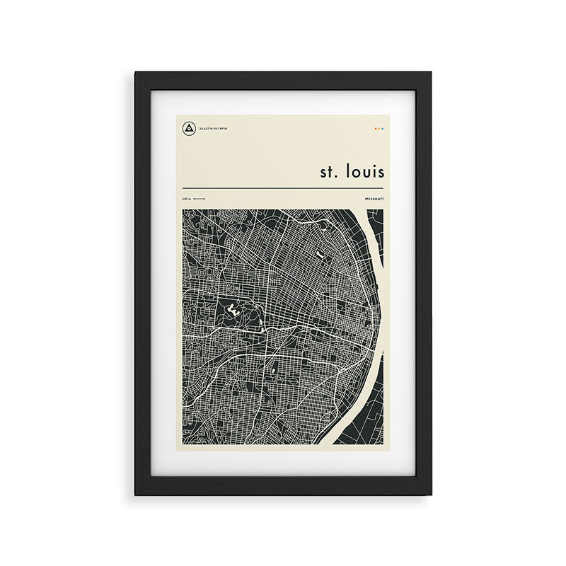 St. Louis Map Framed Art Print Gallery Image 2