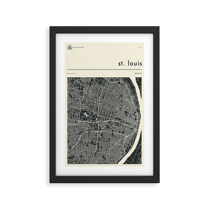 St. Louis Map Framed Art Print Gallery Image 1