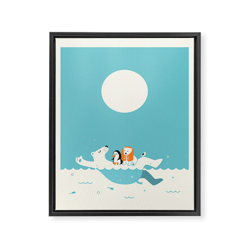 SWIMMING LESSONS Framed Canvas Print Gallery Image 6